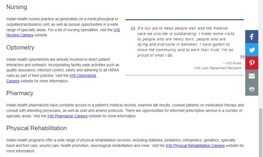 Career pathways page