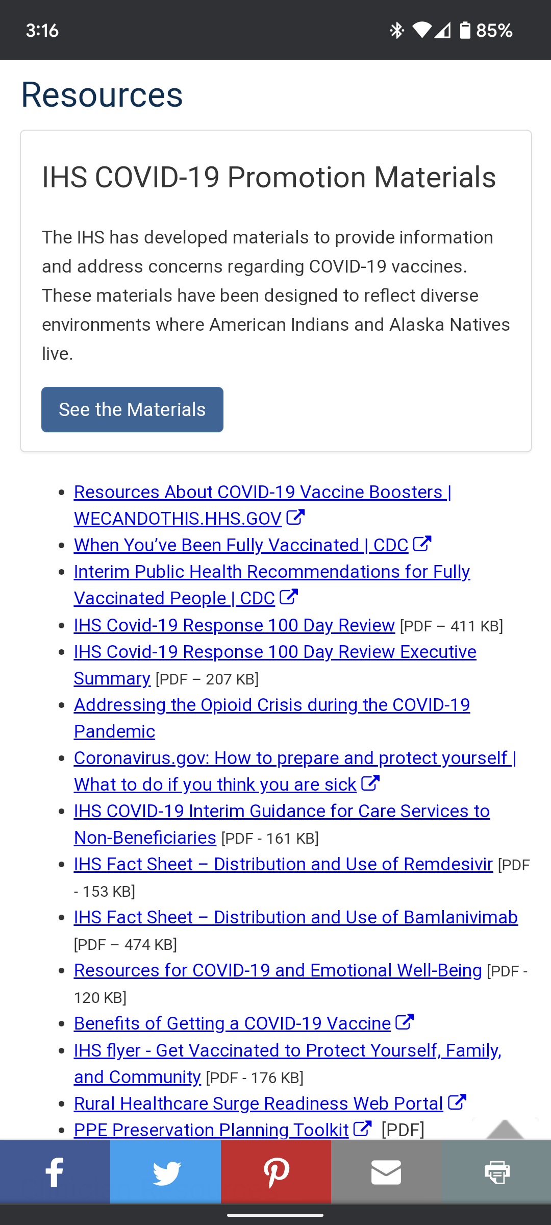 IHS Coronavirus resources page