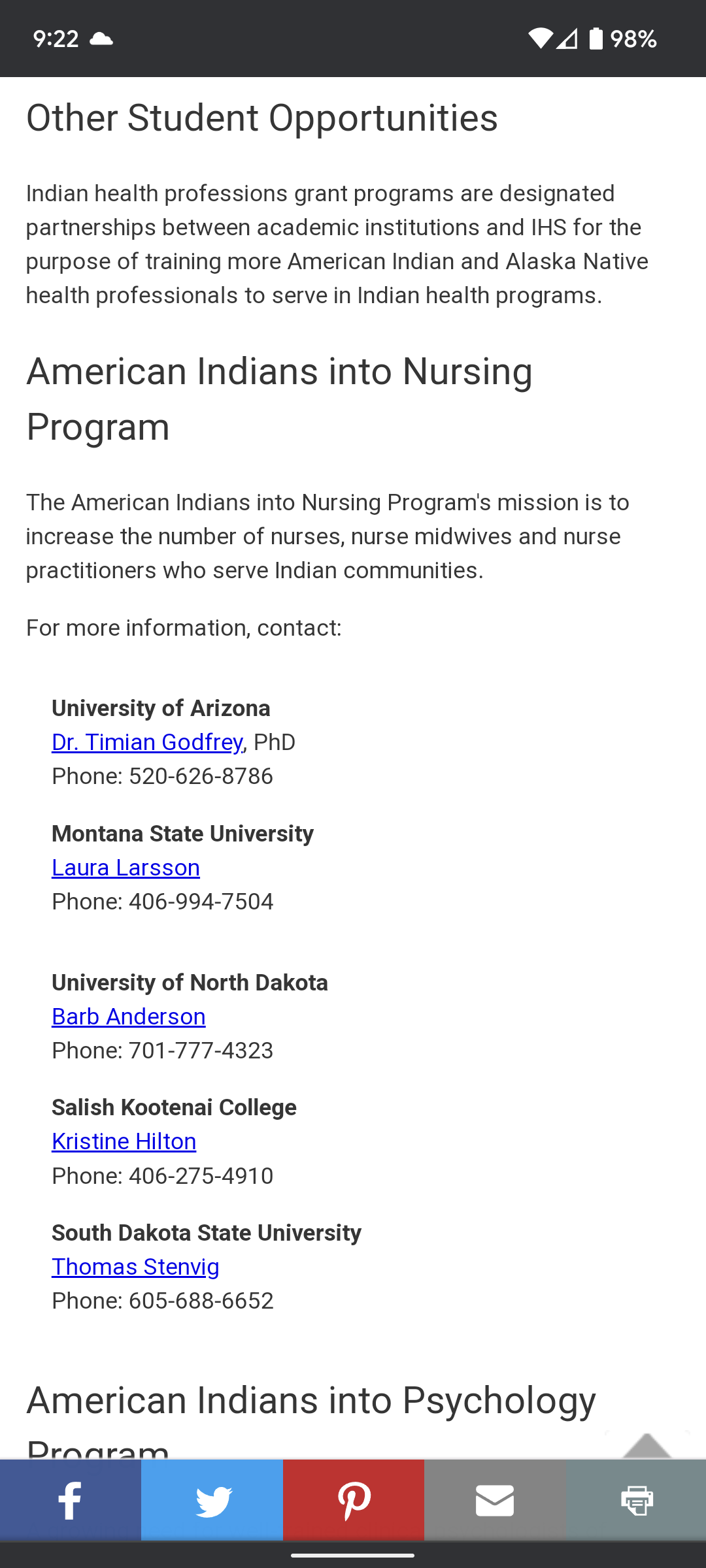 Student opportunities mobile