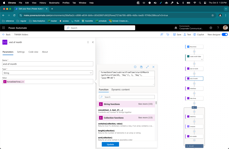 a query formatting dates